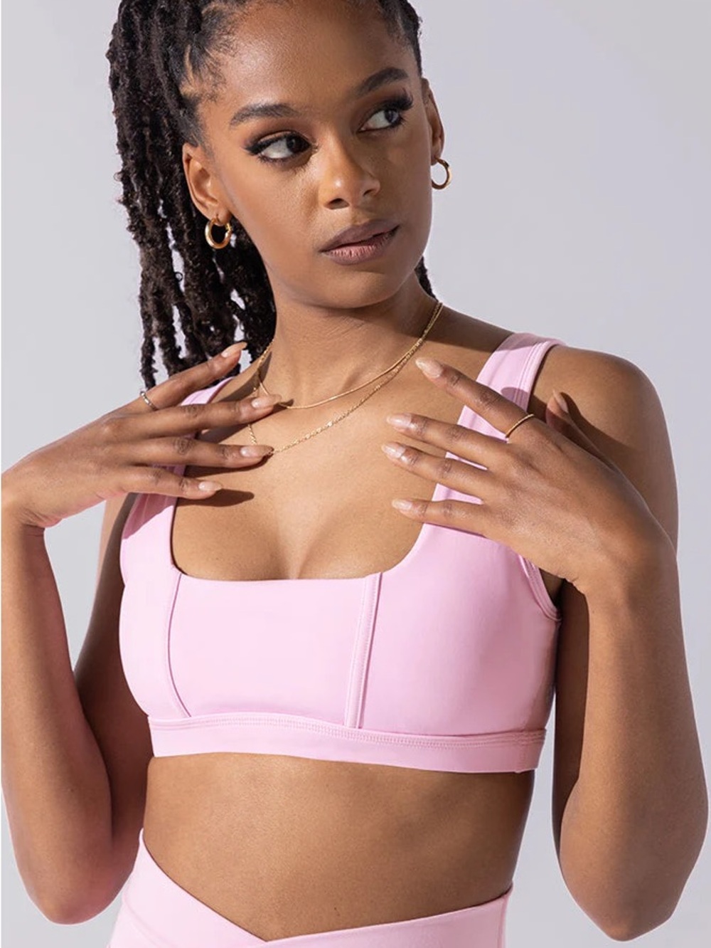 NWT Popflex Bubblegum Pink Square Sports Bra